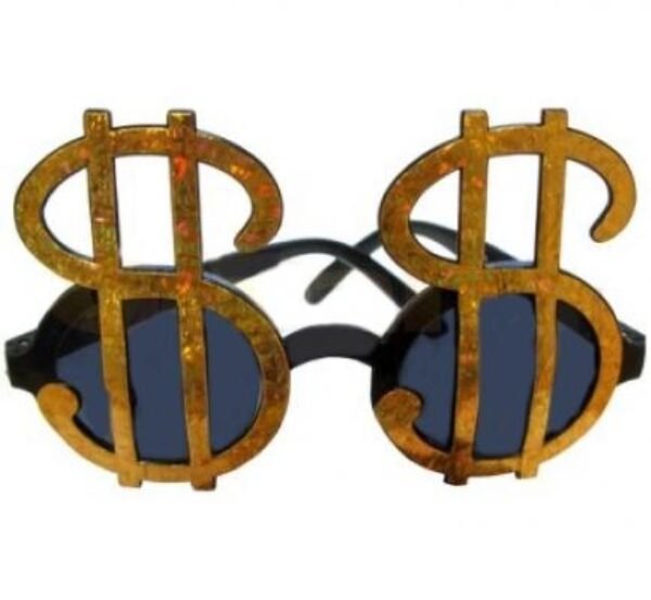 Spaßbrille Dollarnoten gold