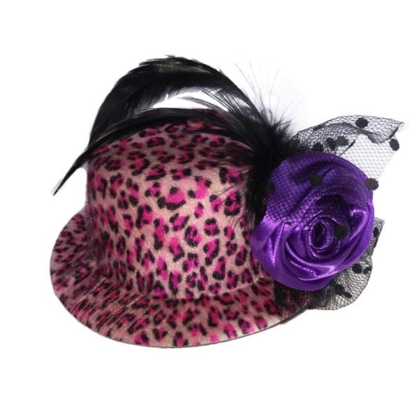 Mini Zylinder rosa mit leoparden Flecken