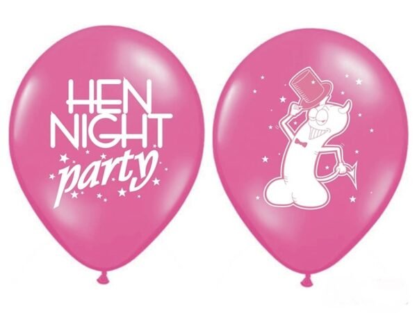 10 Luftballons Hen Night motiv rosa 30cm