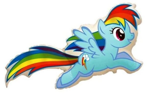 5 Folienballons Rainbow Dash Pony Mini Shape 35cm