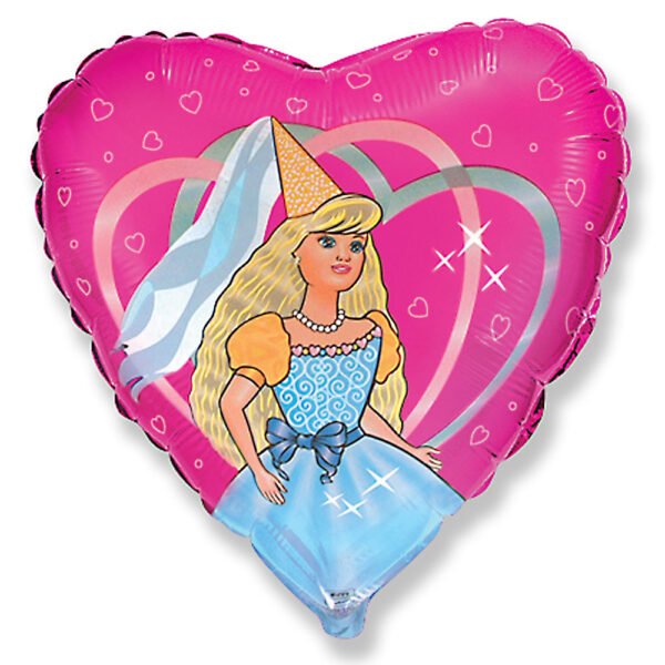 Prinzessin Fee Herzform Folienballon 45cm