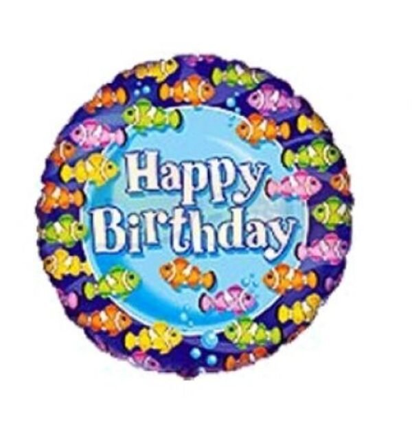 Happy Birthday Fische Folienballon 45cm