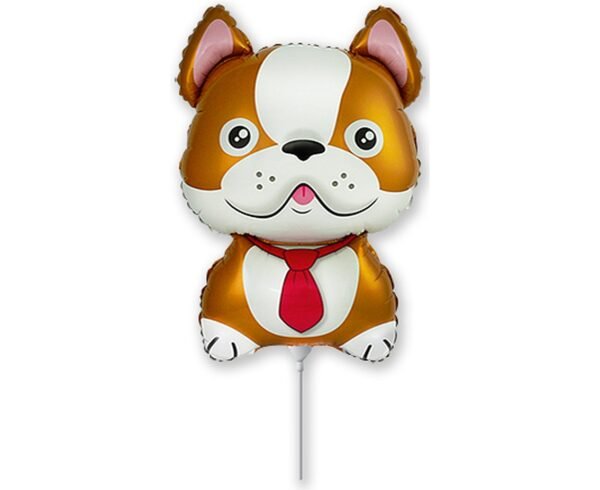 5 Folienballons Bulldogge braun Mini Shape 35cm