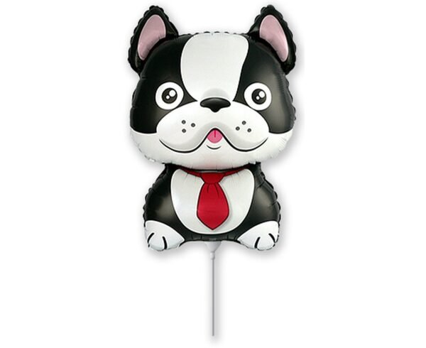 5 Folienballons Bulldogge schwarz Mini Shape 35cm