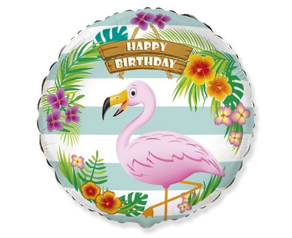 Flamingo Happy Birthday Folienballon 45cm