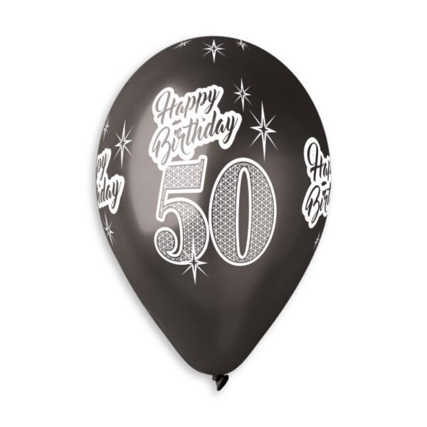 6 Luftballons Happy Birthday 50. Geburtstag metallic – Bild 2