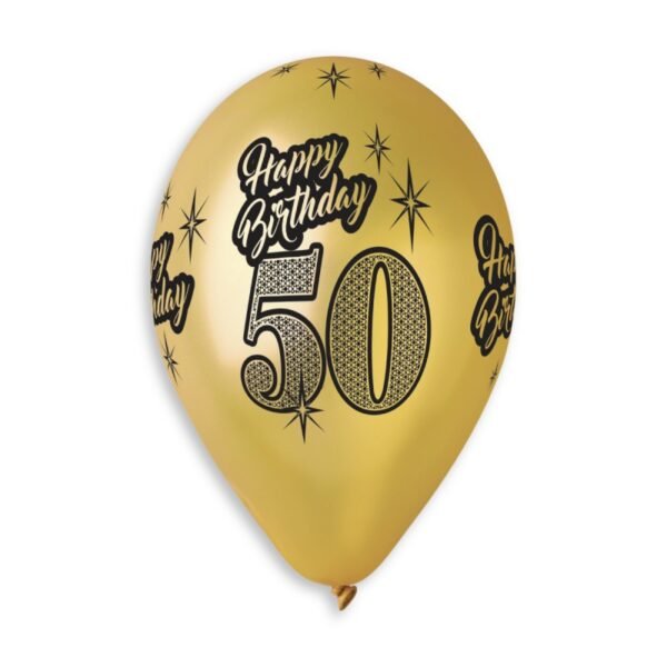 6 Luftballons Happy Birthday 50. Geburtstag metallic – Bild 4