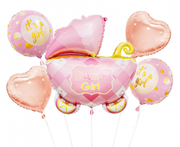 It's a girl Baby Shower Folienballon Set 5-teilig