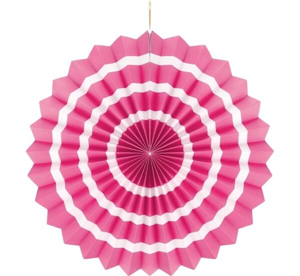 Dekoration Papierrosette pink/weiß